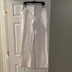 New York & Company Suiting Collection White Straight-Leg Pants w/ silver accents